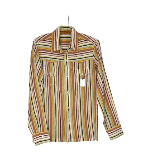 Vanessa Bruno Striped Cotton Western Style Button Up Shirt | S - Picture 3 of 10